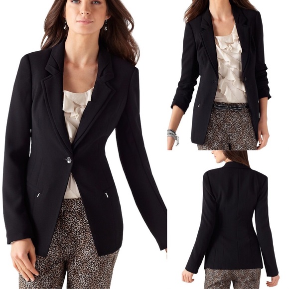 White House Black Market Jackets & Blazers - White House Black Market Black Crepe Jacket Sz 4